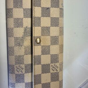 Louis Vuitton Beige and Blue Checkered Wallet
